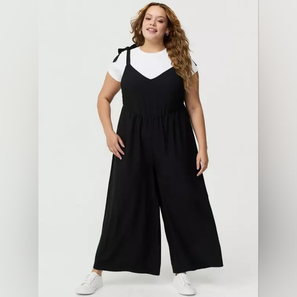 Torrid Black Wide Leg Overalls Jumpsuit Plus Size 3X Nwt